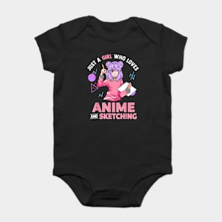 Just A Girl Who Loves Anime and Sketching Short Sleeve T-Shirt Baby Bodysuit